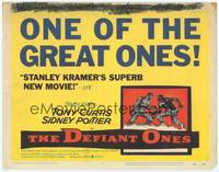 1z024 DEFIANT ONES TC '58 art of escaped cons Tony Curtis & Sidney Poitier chained together!