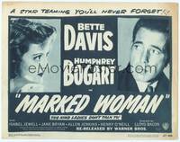 1z059 MARKED WOMAN TC R47 Bette Davis two-timing her way to love with Humphrey Bogart!