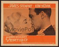 1z639 VERTIGO LC #2 '58 Alfred Hitchcock, super c/u of James Stewart kissing blonde Kim Novak!