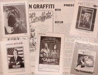 2a023 LOT OF 23 PRESSBOOKS lot '60 - '82 Pink Floyd The Wall, American Graffiti, Carrie + more!