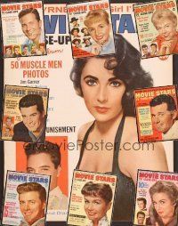 2a026 LOT OF 9 MOVIE STARS TV CLOSE-UPS MAGAZINES lot '58 - '59 Doris Day, Debbie, Liz + more!