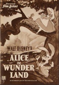 2a170 ALICE IN WONDERLAND German program '52 Disney, Lewis Carroll classic, completely different!