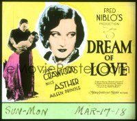 2a129 DREAM OF LOVE glass slide '28 sexy young Joan Crawford in the love story of a great actress!