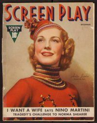 2a068 SCREEN PLAY magazine December 1936 great portrait of Anita Louise by Edwin Bower Hesser!