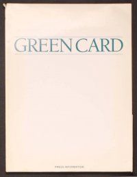 2a225 GREEN CARD presskit '90 Gerard Depardieu, Andie MacDowell, directed by Peter Weir!