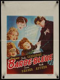 2b048 BLUEBEARD Belgian '46 art of John Carradine & his pretty victims, directed by Edgar Ulmer!