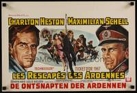 2b086 COUNTERPOINT Belgian '68 cool different artwork of Charlton Heston & Maximilian Schell!