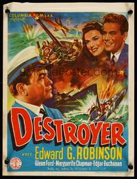 2b100 DESTROYER Belgian '40s Navy sailor Edward G. Robinson in WWII, art of crashing ships!