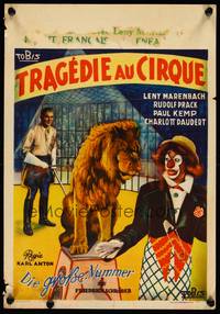 2b105 DIE GROSSE NUMMER Belgian '43 Karl Anton directed, cool art of clown & big cat!