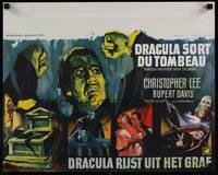 2b113 DRACULA HAS RISEN FROM THE GRAVE Belgian '69 Hammer, Ray art of Christopher Lee & victims!