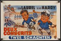 2b129 FLYING DEUCES Belgian R60s great wacky artwork of Stan Laurel & Oliver Hardy!