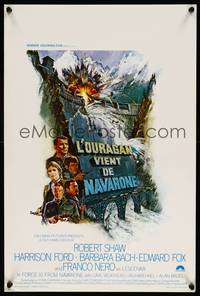 2b131 FORCE 10 FROM NAVARONE Belgian '78 Bysouth art of Robert Shaw, Harrison Ford, Carl Weathers!