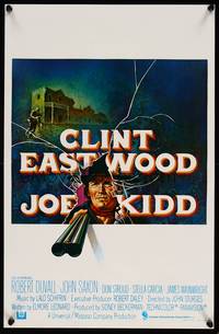 2b196 JOE KIDD Belgian '72 John Sturges, cool artwork of Clint Eastwood with shotgun!