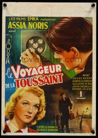 2b215 LE VOYAGEUR DE LA TOUSSAINT Belgian '40s different art of Assia Noris & Jules Berry!