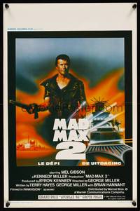 2b225 MAD MAX 2: THE ROAD WARRIOR Belgian '81 Mel Gibson returns as Mad Max, cool different art!