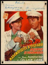 2b227 MAID'S NIGHT OUT Belgian '46 different art of Joan Fontaine & Allan Lane!