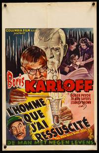 2b230 MAN WITH NINE LIVES Belgian '40s Boris Karloff brings em back alive to witness unholy deeds!