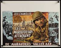 2b234 MERRILL'S MARAUDERS Belgian '62 Samuel Fuller, art of Jeff Chandler, true story from WWII!