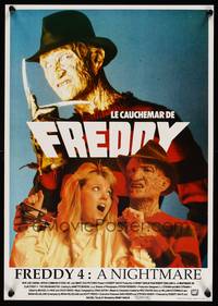 2b257 NIGHTMARE ON ELM STREET 4 Belgian '89 c/u of Robert Englund as Freddy Krueger!