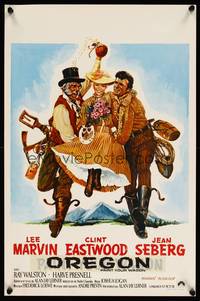 2b270 PAINT YOUR WAGON Belgian '69 different art of Clint Eastwood, Lee Marvin & Jean Seberg!