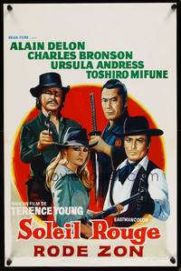 2b299 RED SUN Belgian '72 art of Charles Bronson, Toshiro Mifune, Ursula Andress, Alain Delon!