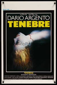 2b347 TENEBRE Belgian '82 Dario Argento giallo, creepy image of dead girl!