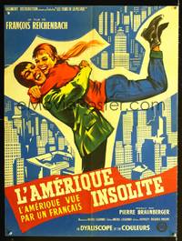 2b393 AMERICA AS SEEN BY A FRENCHMAN French 23x30 '60 Francois Reichenbach's L'Amerique insolite!