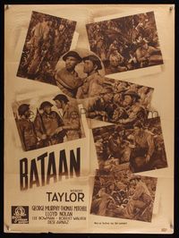 2b396 BATAAN French 22x30 '40s Robert Taylor in the story of a World War II patrol!