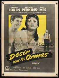 2b414 DESIRE UNDER THE ELMS French 24x31 '58 sexy Sophia Loren, Anthony Perkins, from O'Neill play