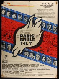 2b446 IS PARIS BURNING French 23x32 '66 Rene Clement's Paris brule-t-il, WWII all-star cast!