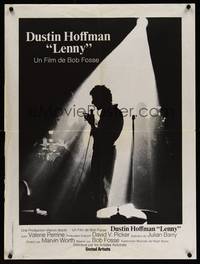 2b459 LENNY French 24x32 '74 silhouette image of Dustin Hoffman as comedian Lenny Bruce!