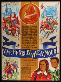 2b464 LONG LIVE HENRY IV LONG LIVE LOVE French 23x31 '61 cool medieval art by Guy Gerard Noel!