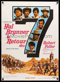 2b501 RETURN OF THE SEVEN French 23x32 '66 Yul Brynner reprises his role as master gunfighter!