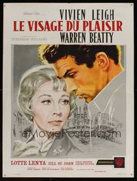 2b504 ROMAN SPRING OF MRS. STONE French 23x32 '62 great Mascii art of Warren Beatty & Vivien Leigh