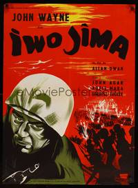 2b507 SANDS OF IWO JIMA French 23x31 R1960s Trambouze art of World War II Marine John Wayne!