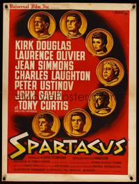 2b519 SPARTACUS French 24x32 '61 classic Stanley Kubrick & Kirk Douglas epic!