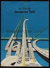 2b530 TRAFFIC French 23x31 '71 great artwork of title as congested highways!