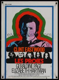 2b572 BEGUILED French 15x21 '71 cool different psychedelic art of Clint Eastwood, Don Siegel