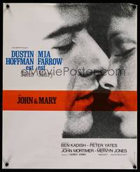 2b636 JOHN & MARY French 15x21 '69 super close image of Dustin Hoffman about to kiss Mia Farrow!