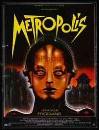 2b663 METROPOLIS French 15x21 R84 Fritz Lang classic, great art of female robot by Phillippe!