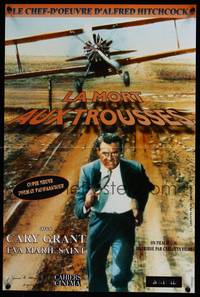 2b671 NORTH BY NORTHWEST French 15x21 R90s Hitchcock, classic image of Cary Grant chased by plane!