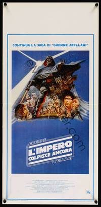 2b748 EMPIRE STRIKES BACK Italian locandina '80 George Lucas sci-fi classic, cool art by Tom Jung!