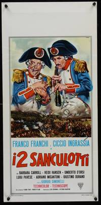 2b775 I DUE SANCULOTTI Italian locandina '66 wacky Casaro art of Franco Franchi & Ciccio Ingrassia