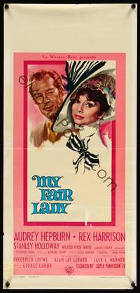 2b802 MY FAIR LADY Italian locandina '64 different art of Audrey Hepburn & Rex Harrison by Nistri!