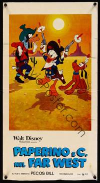 2b806 PAPERINO E C NEL FAR WEST/PECOS BILL Italian locandina R70s Walt Disney, Donald Duck & Goofy!