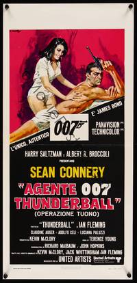 2b835 THUNDERBALL Italian locandina R80s art of Sean Connery as James Bond 007 by Averado Ciriello