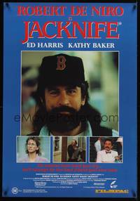 2c083 JACKNIFE Aust 1sh '89 close-up of Robert De Niro with beard and baseball cap!