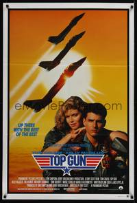 2c096 TOP GUN Aust 1sh '86 great image of Tom Cruise & Kelly McGillis, Navy fighter jets!