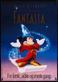 2c017 FANTASIA Danish R80s great image of Mickey Mouse & others, Disney musical cartoon classic!