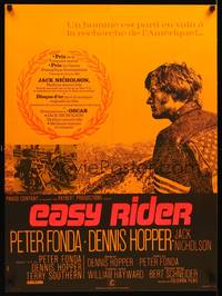 2c264 EASY RIDER French 23x32 R80s Peter Fonda, biker classic directed by Dennis Hopper!